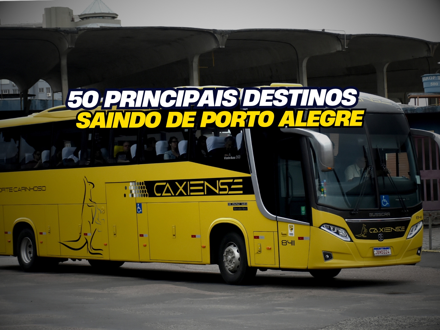 ÔNIBUS DO EXPRESSO CAXIENSE SAINDO DA RODOVIÁRIA DE PORTO ALEGRE