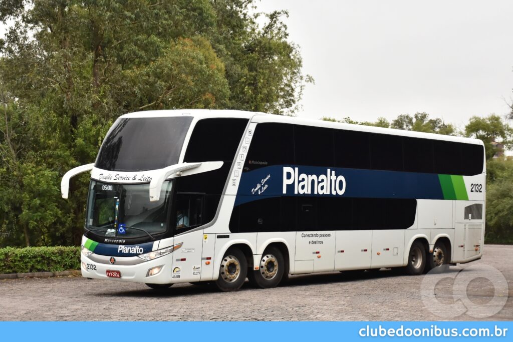 ÔNIBUS DOUBLE DECKER DA PLANALTO TRANSPORTES CHEGANDO NA RODOVIÁRIA DE SANTA MARIA 