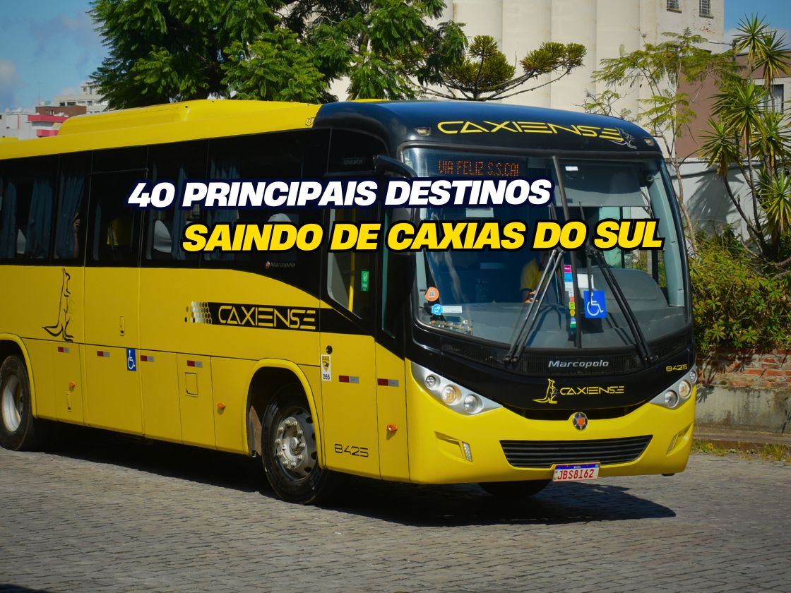 Ônibus do Expresso Caxiense saindo da rodoviária de Caxias do Sul