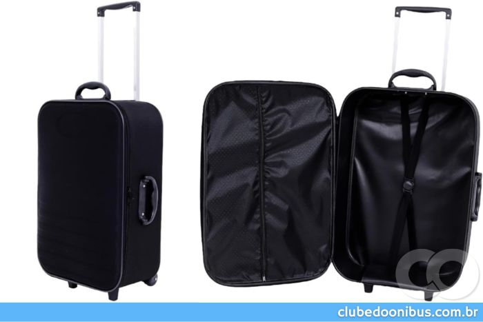 MALA VIAGEM 23KG - Mala Viagem 23 kg Média Paris Com Rodinhas (Preto)