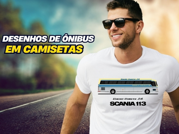 Desenhos de Ônibus em camisetas