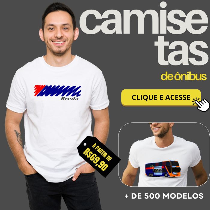 Loja do Clube do Ônibus Camiseta Breda Camiseta Piracicabana Busscar Panorâmico DD